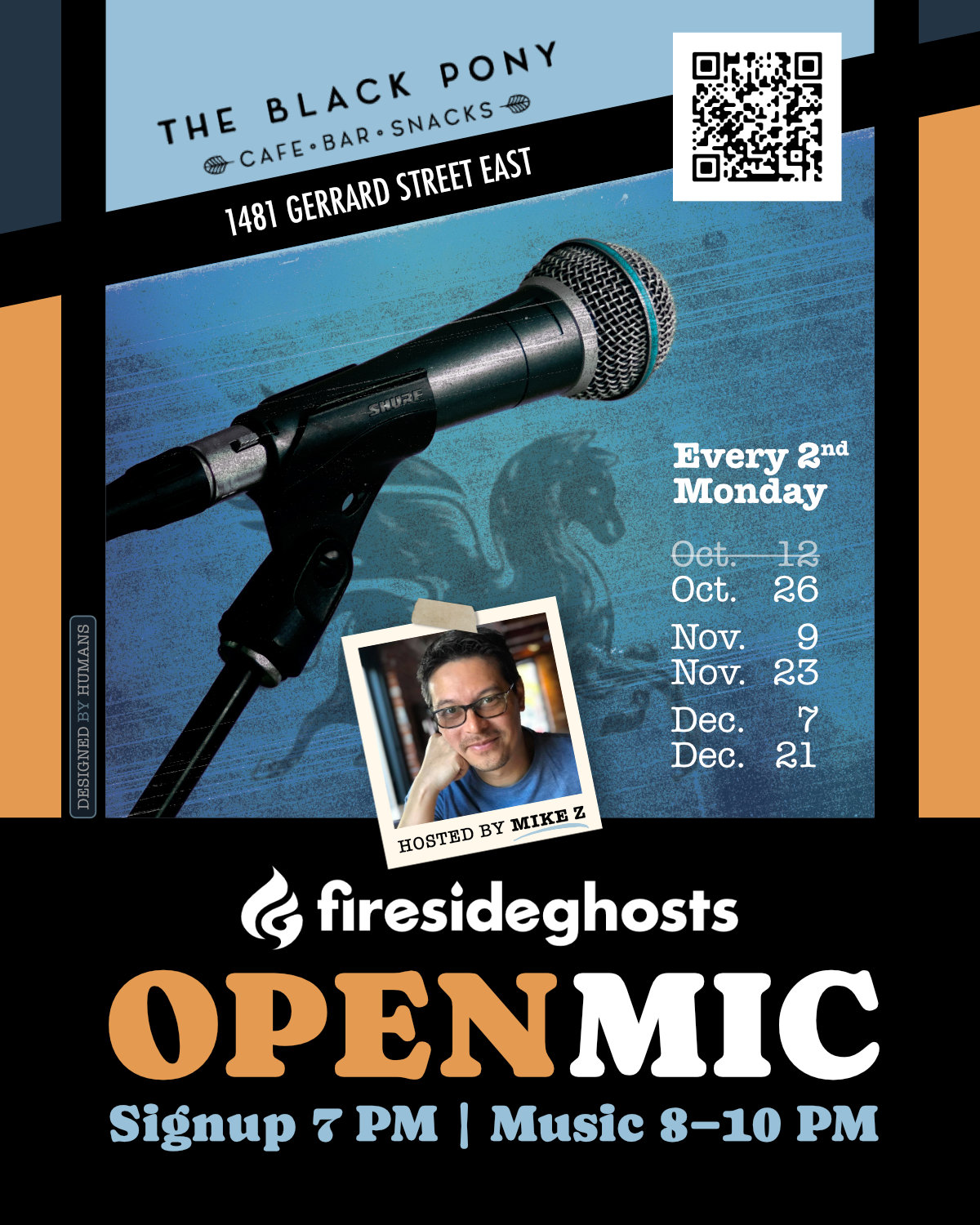 Black Pony Cafe Open Mic event poster